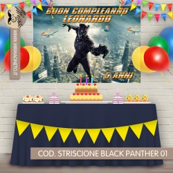 Striscione Black panther - 01 - carta cm 140x100 personalizzato