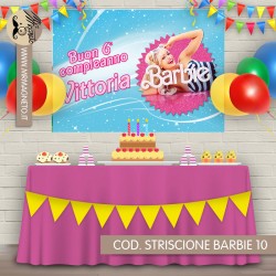 Striscione Barbie - 10 - carta cm 140x100 personalizzato