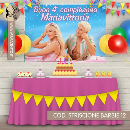Striscione Barbie - 12 - carta cm 140x100 personalizzato