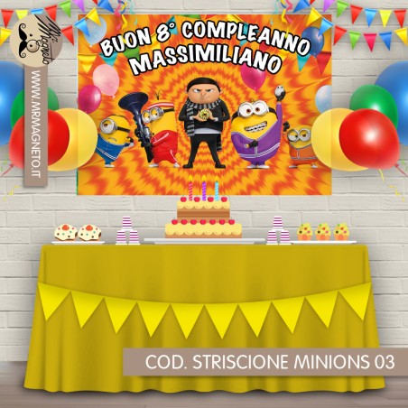 Striscione Minions Cattivissimo Me - 03 - carta cm 140x100 personalizzato