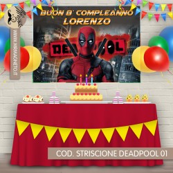 Striscione Deadpool - 01 - carta cm 140x100 personalizzato