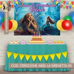Striscione Ariel Sirenetta - 05 - carta cm 140x100 personalizzato