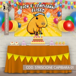 Striscione Capibara - 01 - carta cm 140x100 personalizzato