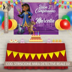 Striscione Mira detective reale - 02 - carta cm 140x100 personalizzato