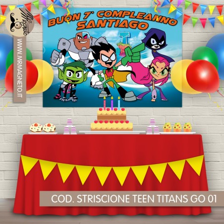 Striscione Teen titans go - 01 - carta cm 140x100 personalizzato