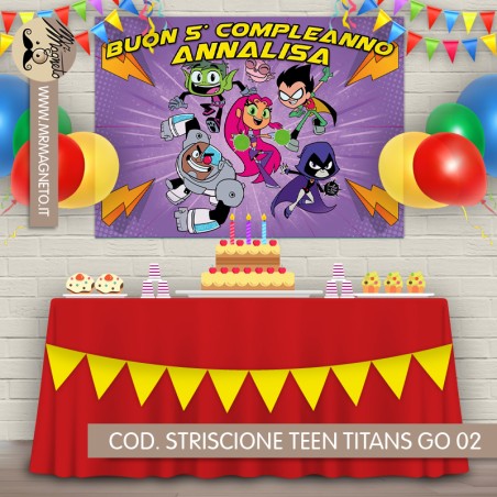 Striscione Teen titans go - 02 - carta cm 140x100 personalizzato