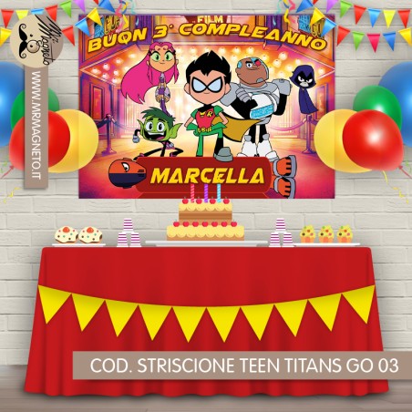 Striscione Teen titans go - 03 - carta cm 140x100 personalizzato