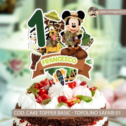 Cake Topper Basic - Topolino Safari 01