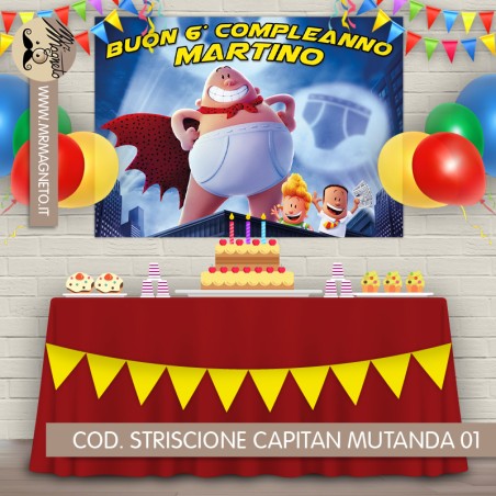 Striscione Capitan mutanda - 01 - carta cm 140x100 personalizzato