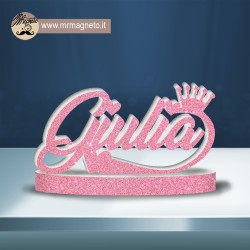 Nome in Polistirolo Onda Glitter 01 - rosa