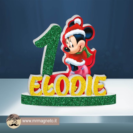 Sagoma Minnie Natale 01 con nome e numero