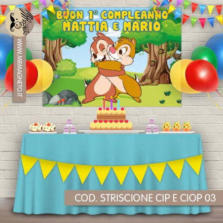 Striscione Cip e Ciop - 03 - carta cm 140x100 personalizzato