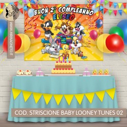 Striscione Baby Looney Tunes - 02 - carta cm 140x100 personalizzato