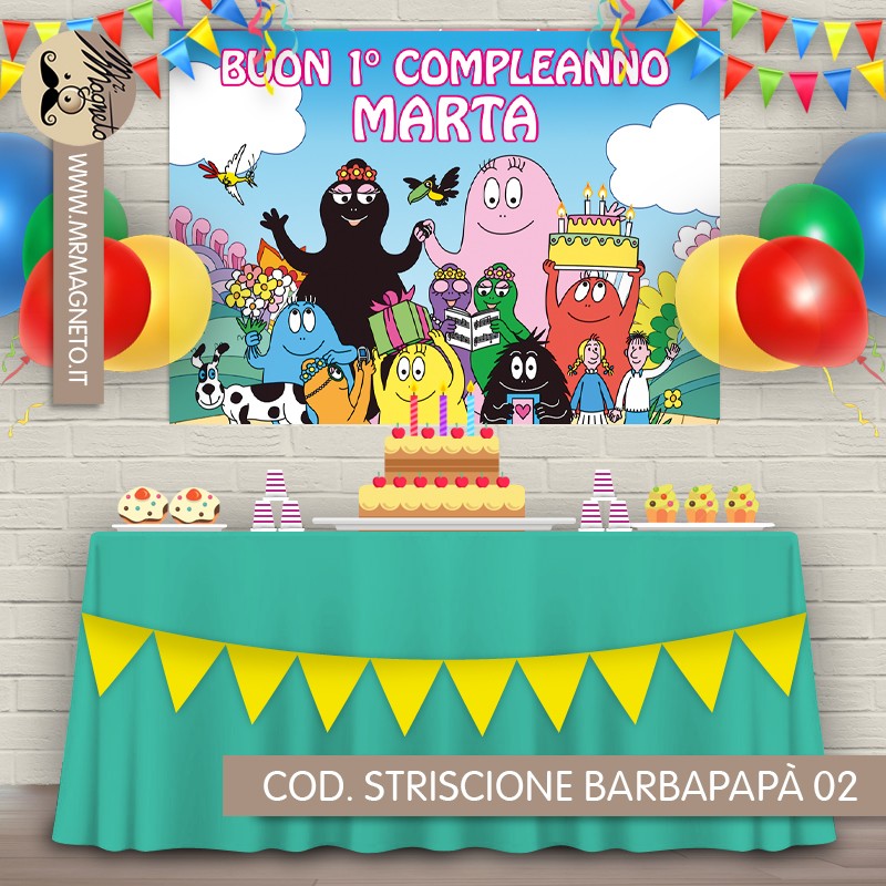 Striscione BarbaPapà- 02 - carta cm 140x100 personalizzato