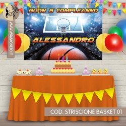 Striscione Basket - 01 - carta cm 140x100 personalizzato