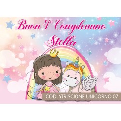 Striscione Unicorno - 07 - carta cm 140x100 personalizzato