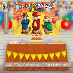 Striscione Alvin and the Chipmunks - 11 - carta cm 140x100 personalizzato