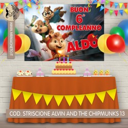 Striscione Alvin and the Chipmunks - 13 - carta cm 140x100 personalizzato