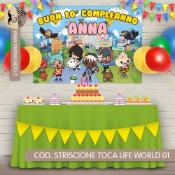 Striscione Toca life world - 01 - carta cm 140x100 personalizzato