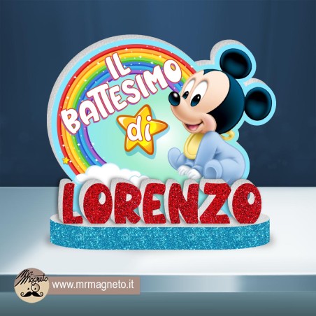 Sagoma Topolino Baby Battesimo 01 con nome