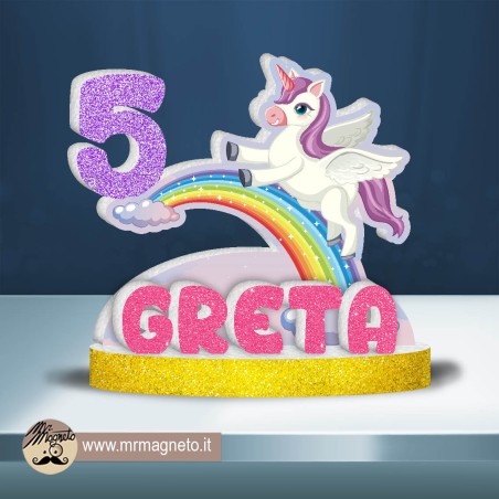 Sagoma Unicorno 03 con nome e numero