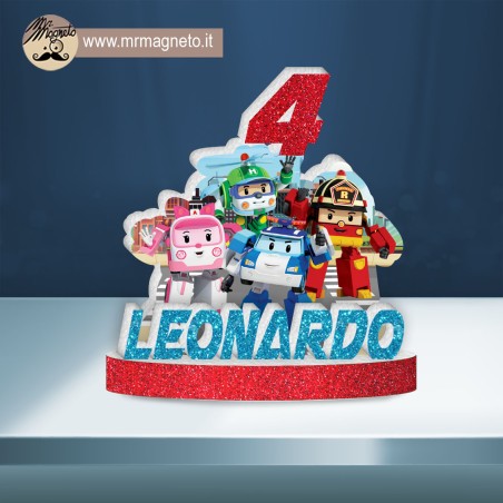 Sagoma Robocar Poli 01 con nome e numero