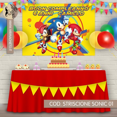 Striscione Sonic - 01 - carta cm 140x100 personalizzato