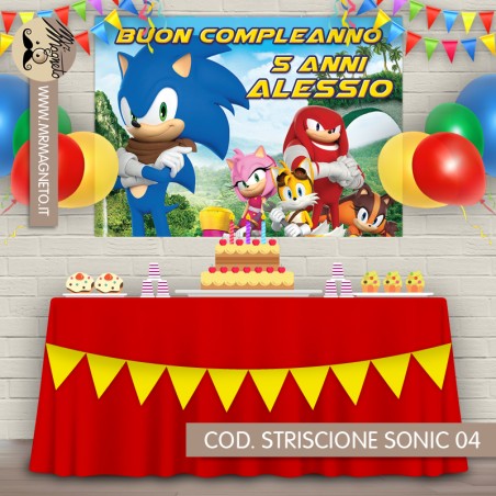 Striscione Sonic - 04 - carta cm 140x100 personalizzato