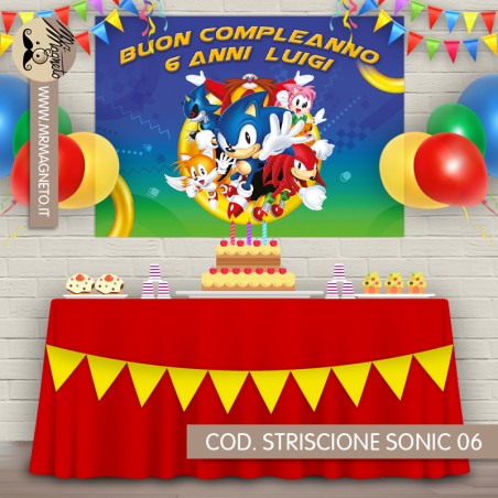 Striscione Sonic - 06 - carta cm 140x100 personalizzato