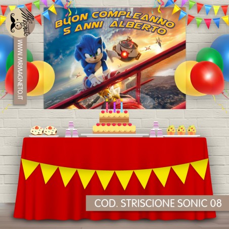 Striscione Sonic - 08 - carta cm 140x100 personalizzato