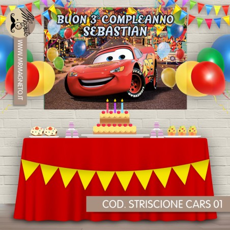 Striscione Cars - 01 - carta cm 140x100 personalizzato