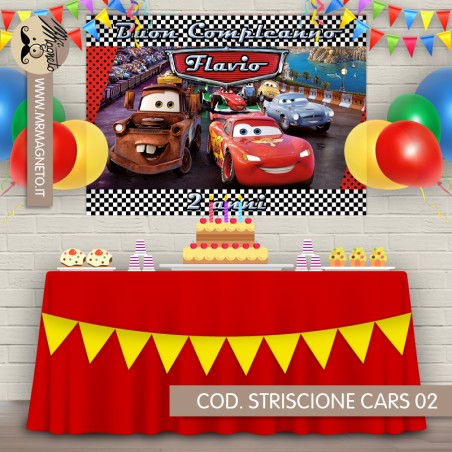 Striscione Cars - 02 - carta cm 140x100 personalizzato