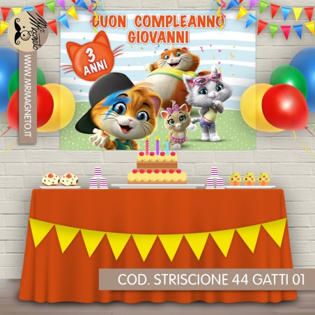 Striscione 44 Gatti - 01 - carta cm 140x100 personalizzato