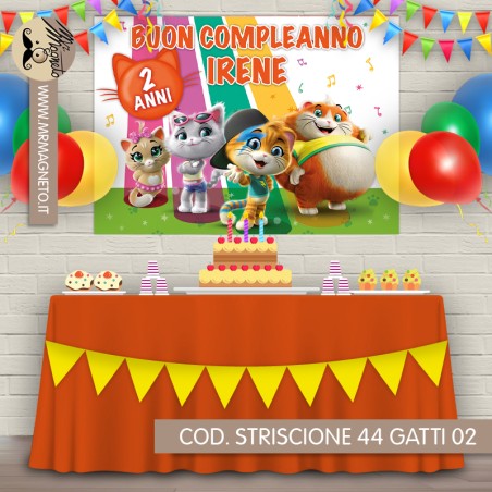 Striscione 44 Gatti - 02 - carta cm 140x100 personalizzato