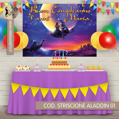 Striscione Aladdin - 01 - carta cm 140x100 personalizzato