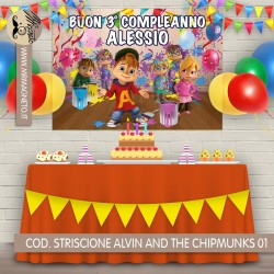 Striscione Alvin and the Chipmunks - 01- carta cm 140x100 personalizzato