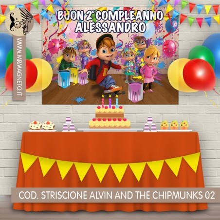 Striscione Alvin and the Chipmunks - 02 - carta cm 140x100 personalizzato