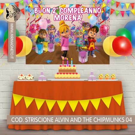 Striscione Alvin and the Chipmunks - 04 - carta cm 140x100 personalizzato