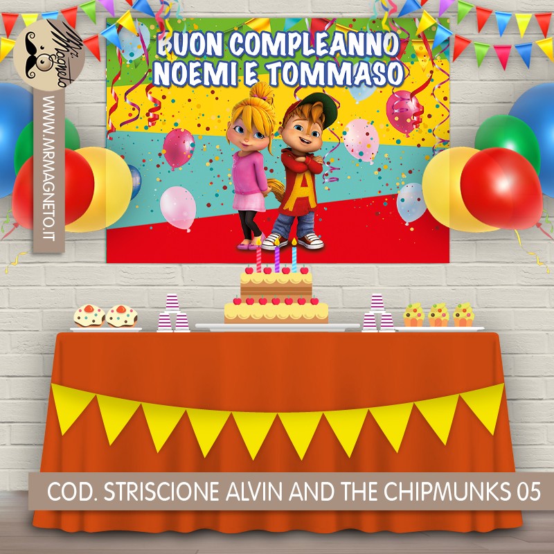 Striscione Alvin and the Chipmunks - 05 - carta cm 140x100 personalizzato