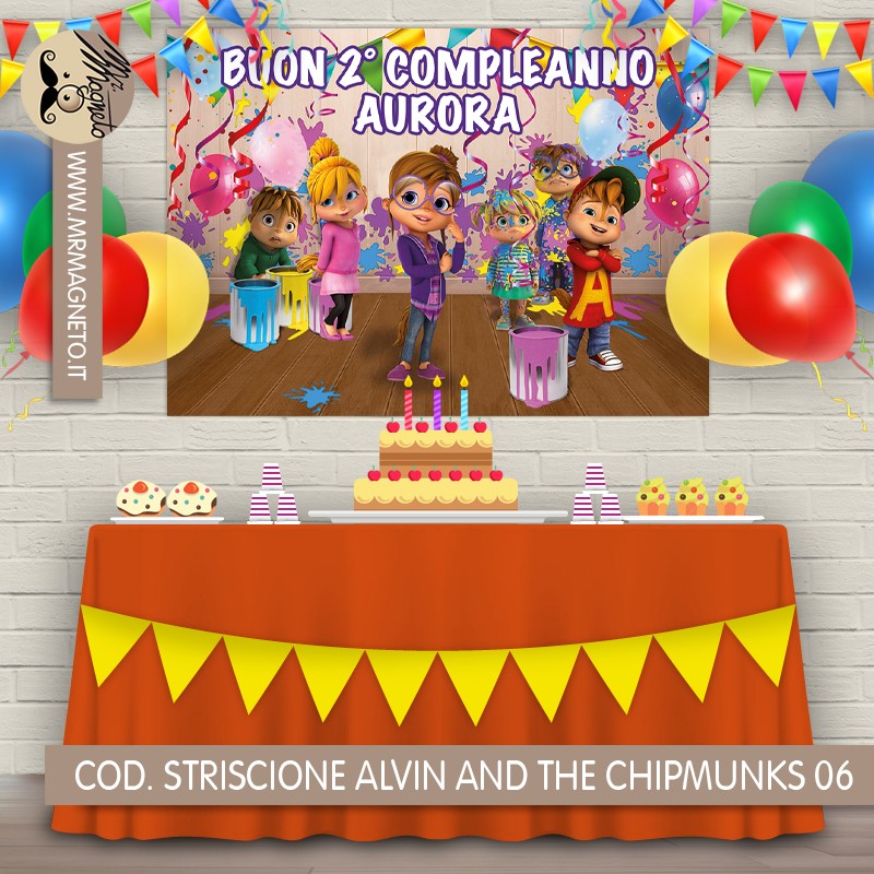 Striscione Alvin and the Chipmunks - 06 - carta cm 140x100 personalizzato