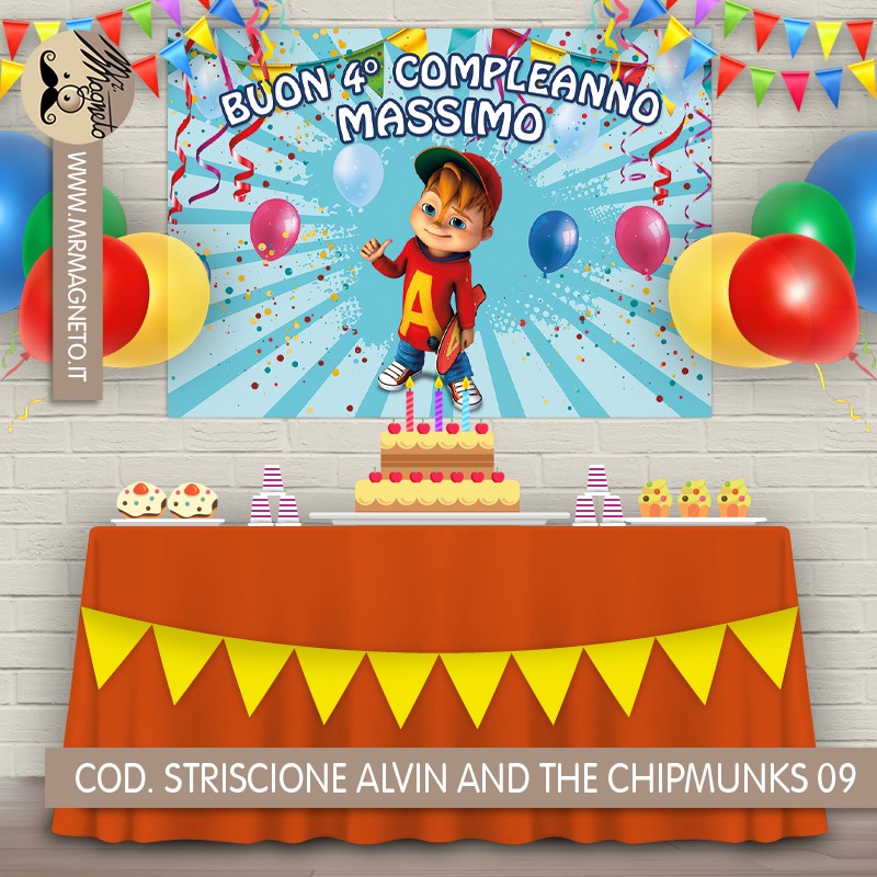 Striscione Alvin and the Chipmunks - 09 - carta cm 140x100 personalizzato
