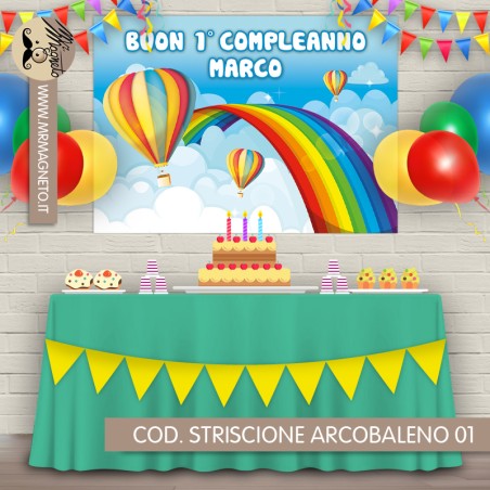 Striscione Arcobaleno - 01 - carta cm 140x100 personalizzato