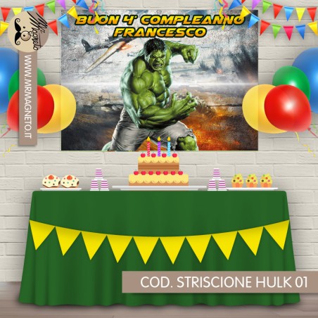 Striscione Hulk - 01 - carta cm 140x100 personalizzato