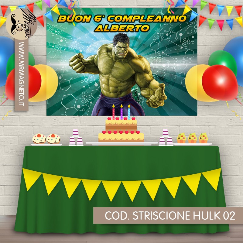 Striscione Hulk - 02 - carta cm 140x100 personalizzato