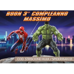 Striscione Hulk / Spiderman - 01 - carta cm 140x100 personalizzato