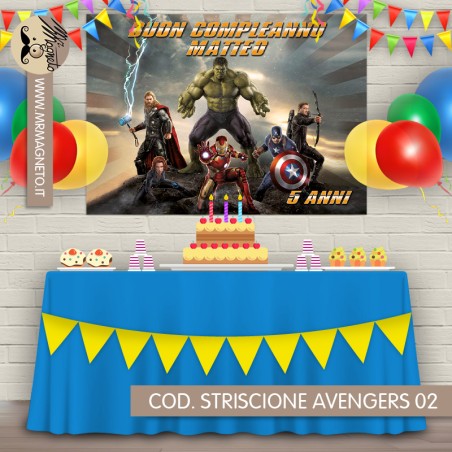 Striscione Avengers - 02 - carta cm 140x100 personalizzato