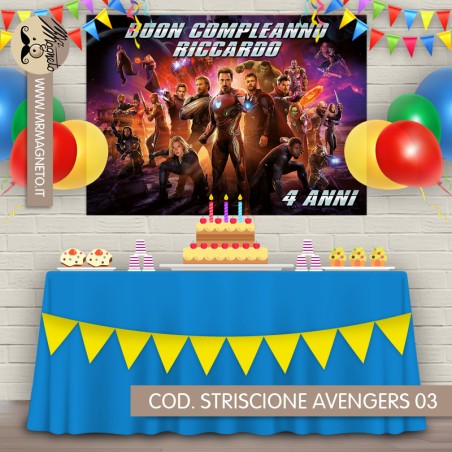 Striscione Avengers - 03 - carta cm 140x100 personalizzato