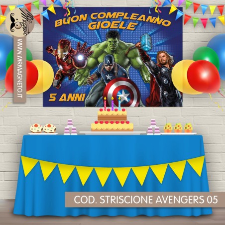 Striscione Avengers - 05 - carta cm 140x100 personalizzato