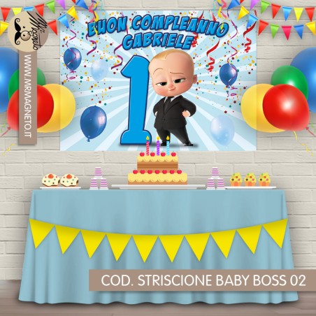 Striscione Baby Boss - 02 - carta cm 140x100 personalizzato