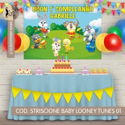 Striscione Baby Looney Tunes - 01 - carta cm 140x100 personalizzato